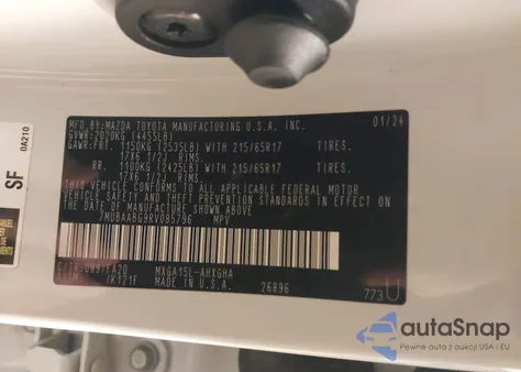 2024 Toyota Corolla Cross Le z USA, uszkodzony, nr VIN 7MUBAABG9RV085796